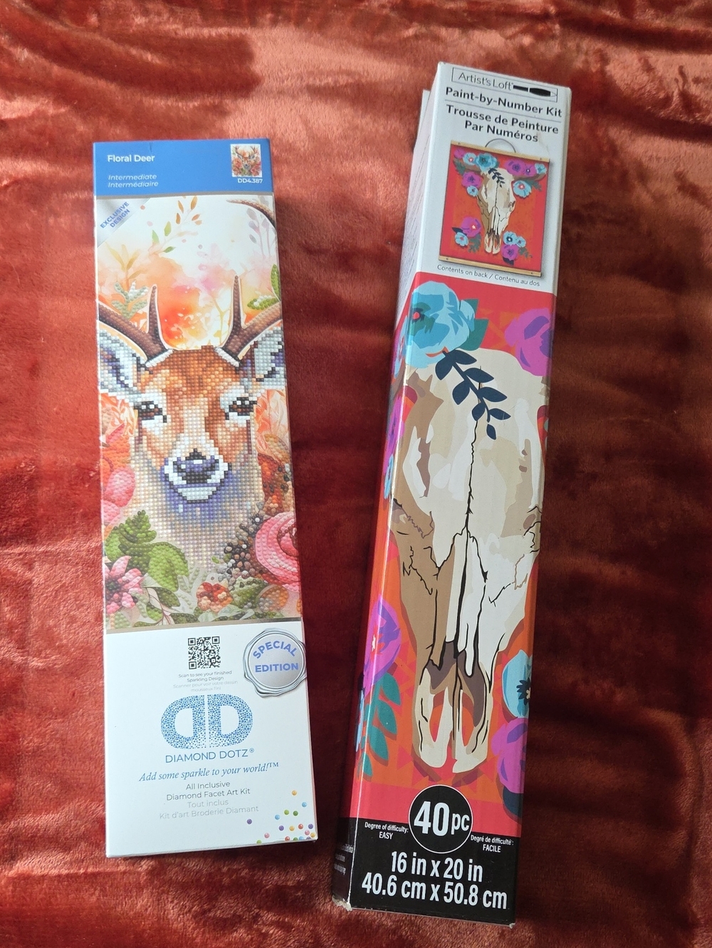 Diamond Dotz Floral Deer Diamond Painting Kit - Orange, Pink, Green